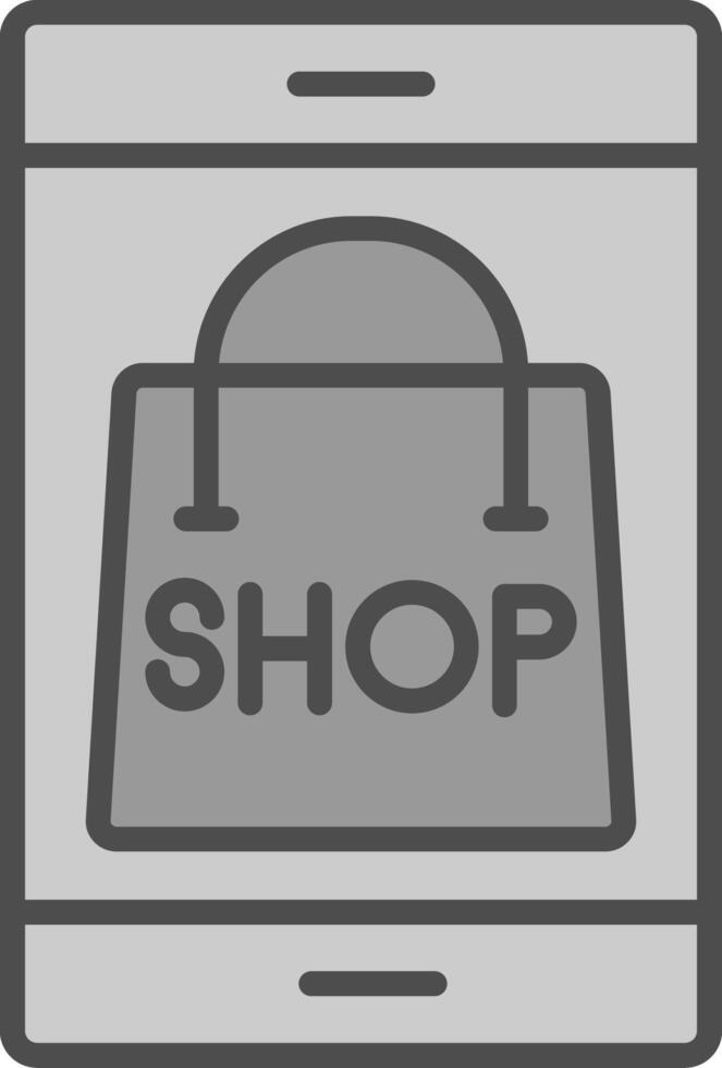 OnLine Filled Greyscale Multi Circle Shoping Line Filled Greyscale Icon Design vector