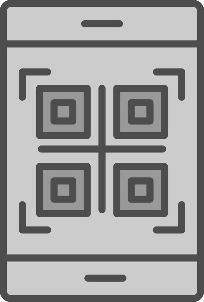 qr código línea lleno escala de grises icono diseño vector