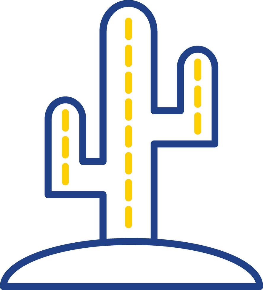 Cactus Line Two Colour Icon Design vector