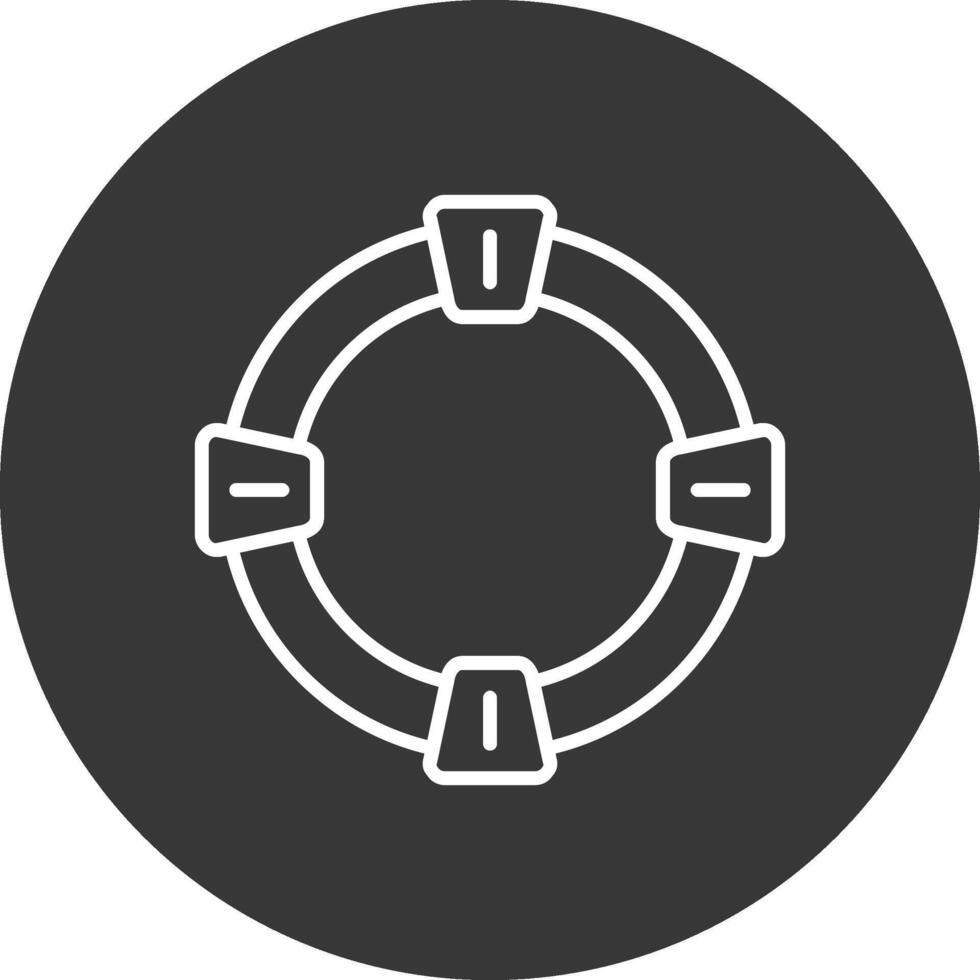 Life Saver Line Inverted Icon Design vector