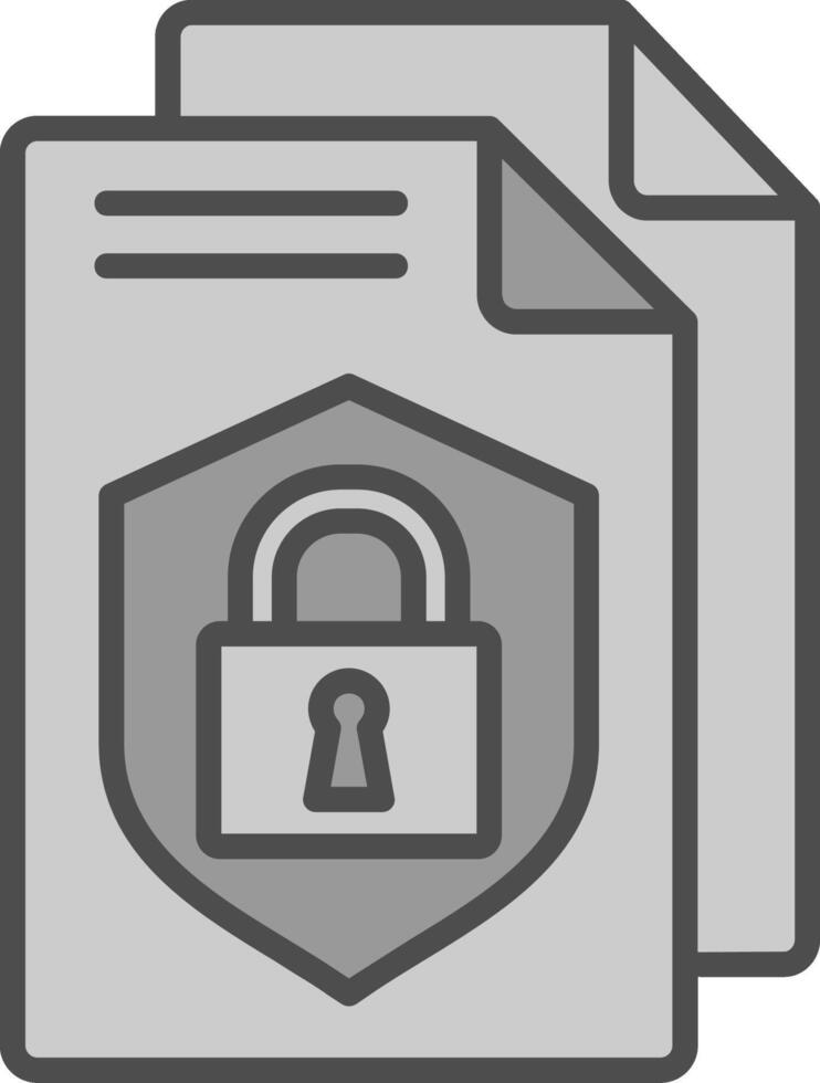 Privacy Policy Line Filled Greyscale Icon Design vector
