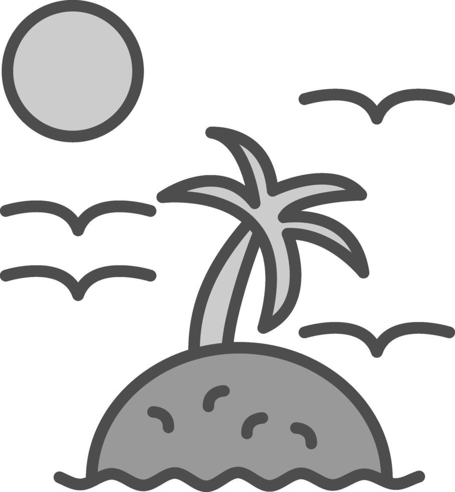 Island Line Filled Greyscale Icon Design vector