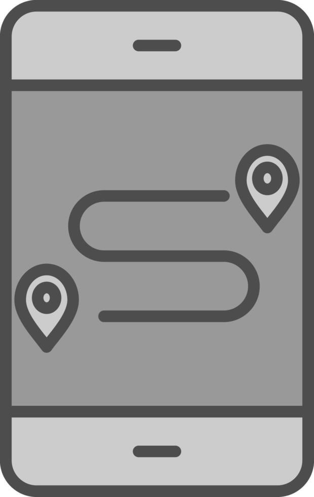 GpS Line Filled Greyscale Icon Design vector