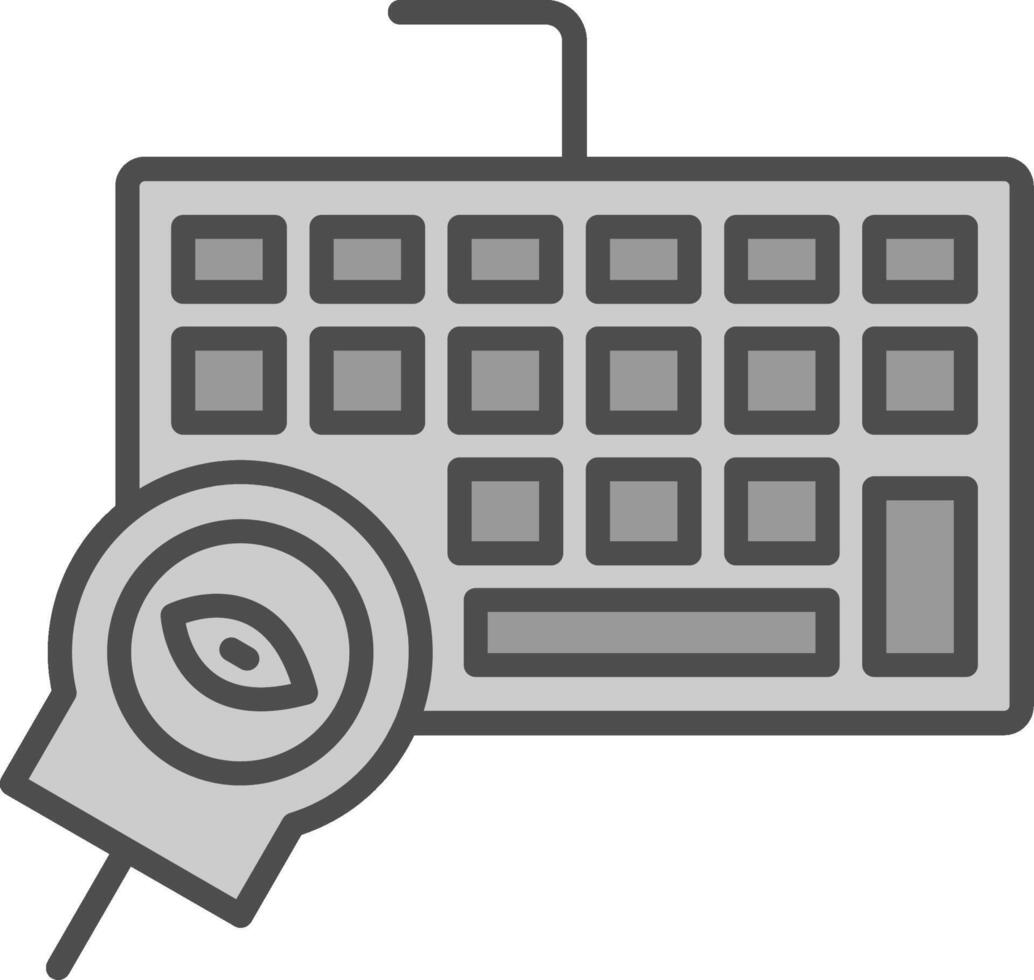 Keyloger Line Filled Greyscale Icon Design vector