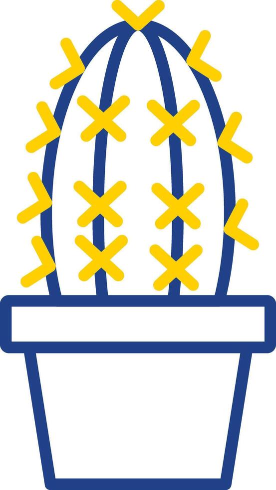 Cactus Line Two Colour Icon Design vector