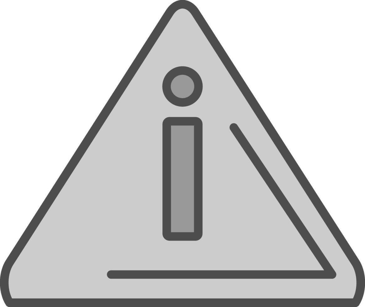Alert Line Filled Greyscale Icon Design vector