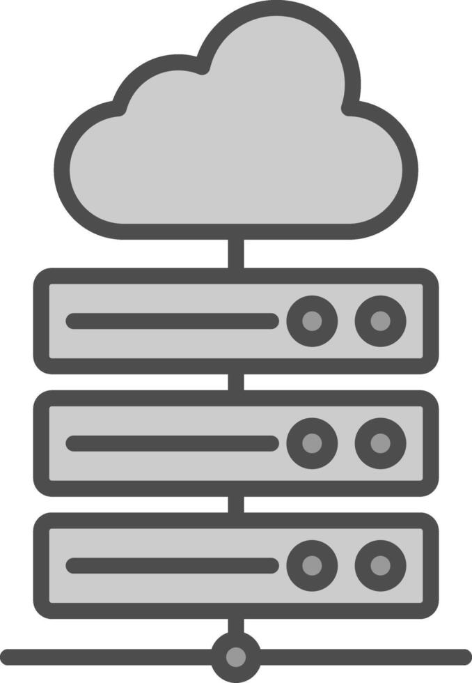 Hosting Server Line Filled Greyscale Icon Design vector