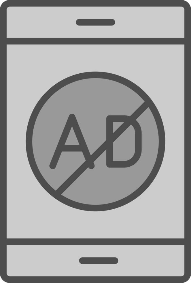 Ad Blocker Line Filled Greyscale Icon Design vector