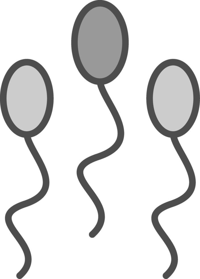 Sperm Line Filled Greyscale Icon Design vector