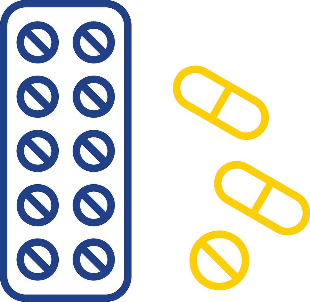 Pills Line Two Colour Icon Design vector