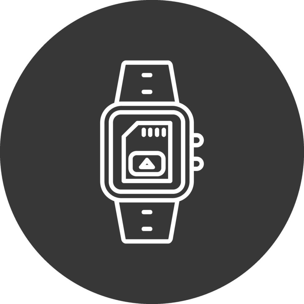 Sim Card Line Inverted Icon Design vector
