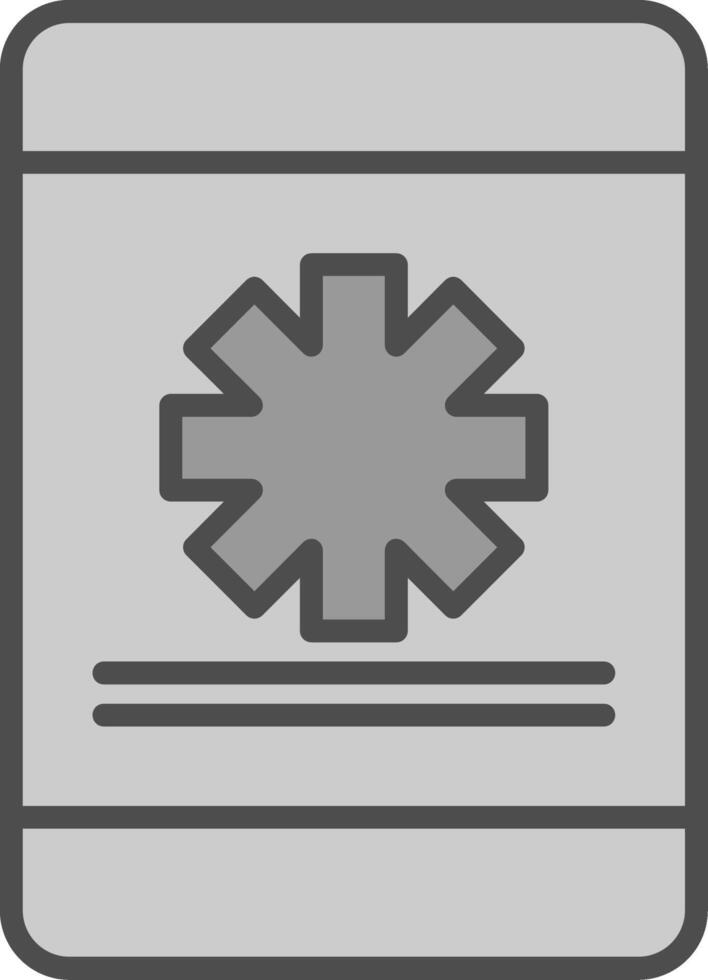 M-Health Line Filled Greyscale Icon Design vector