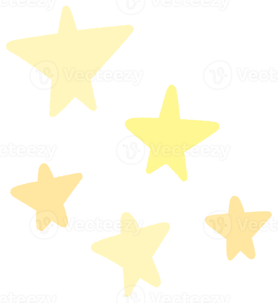 Doodle Gold Star big and mini star and stars clipart hand drawn illustration sparkle decoration symbol png
