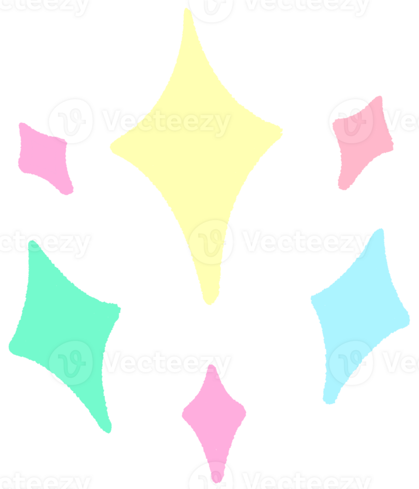 Doodle Star big and mini star and stars clipart hand drawn illustration sparkle decoration symbol png
