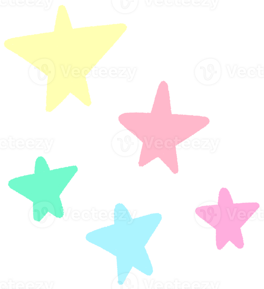 Doodle Star big and mini star and stars clipart hand drawn illustration sparkle decoration symbol png