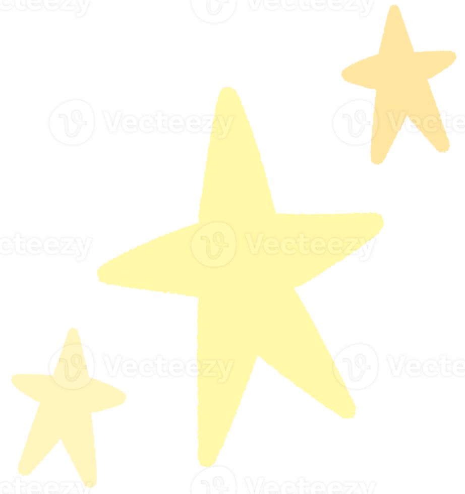 Doodle Gold Star big and mini star and stars clipart hand drawn illustration sparkle decoration symbol png