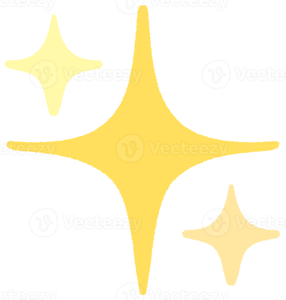 Doodle Gold Star big and mini star and stars clipart hand drawn illustration sparkle decoration symbol png