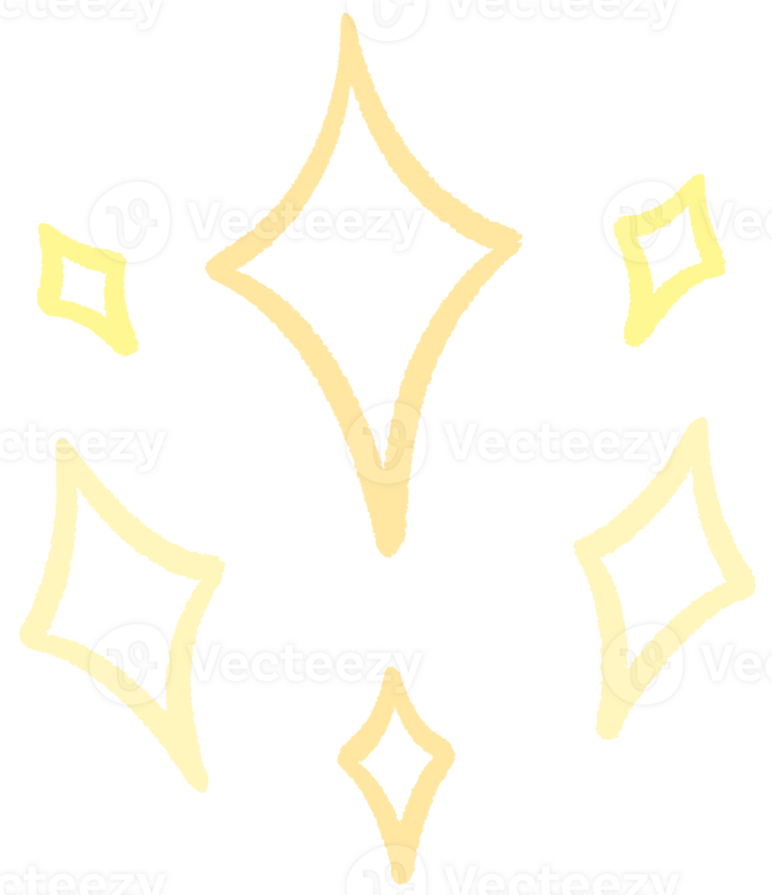 Doodle Gold Star big and mini star and stars clipart hand drawn illustration sparkle decoration symbol png
