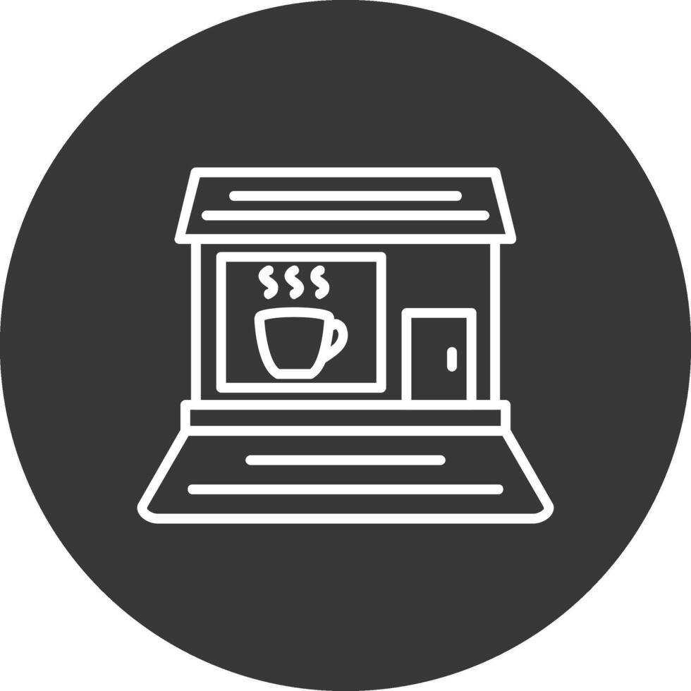 Coffee shop Line Inverted Icon Design vector