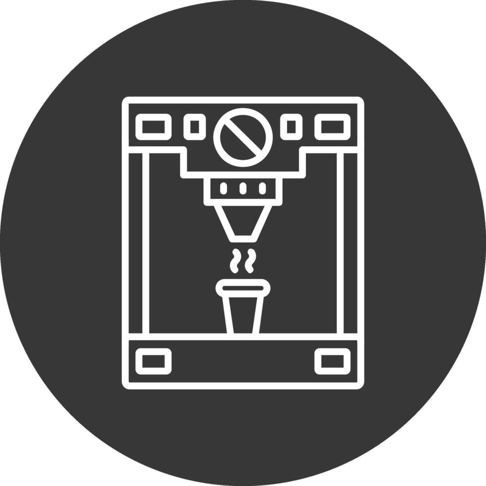 Coffee Machine Line Inverted Icon Design vector