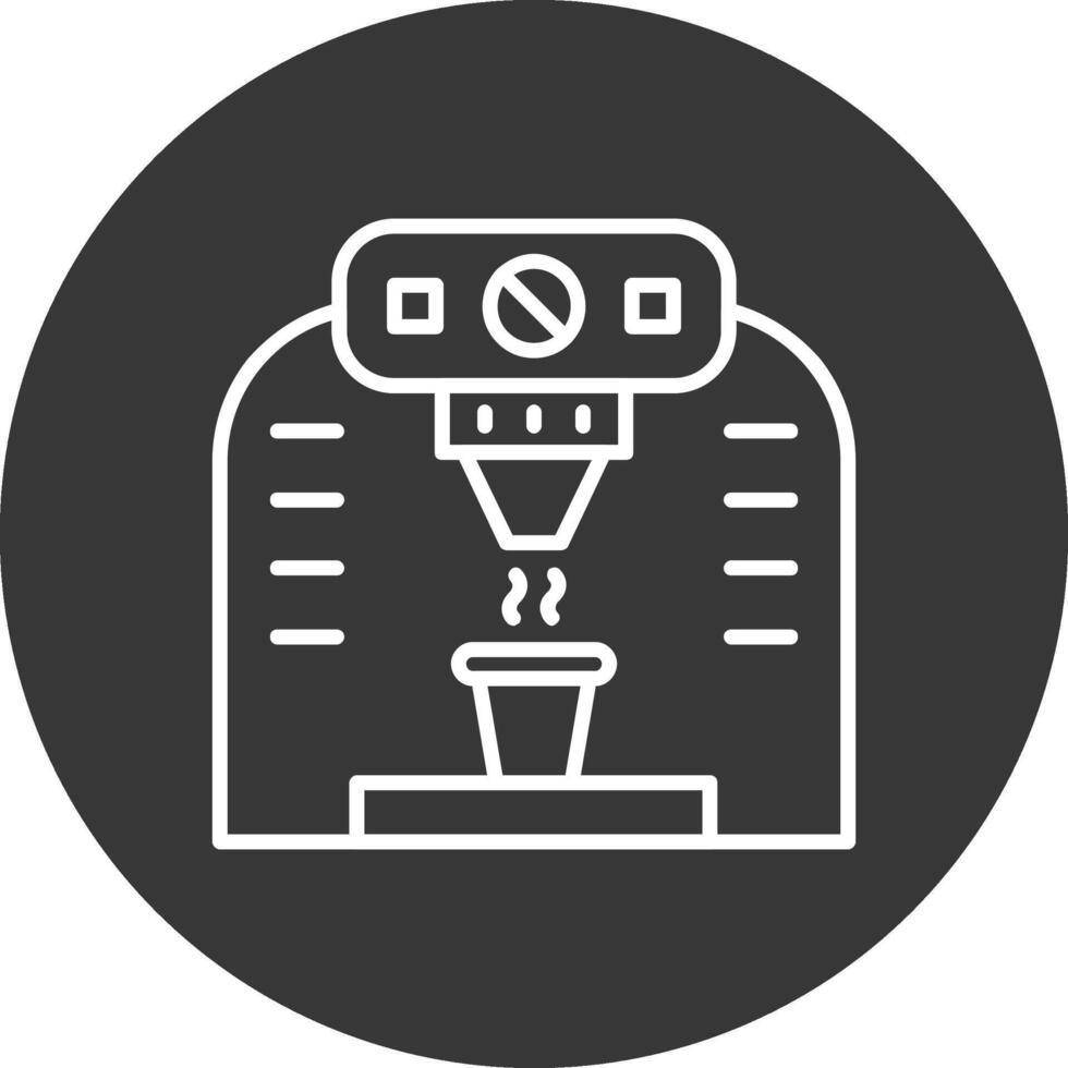 Coffee Machine Line Inverted Icon Design vector