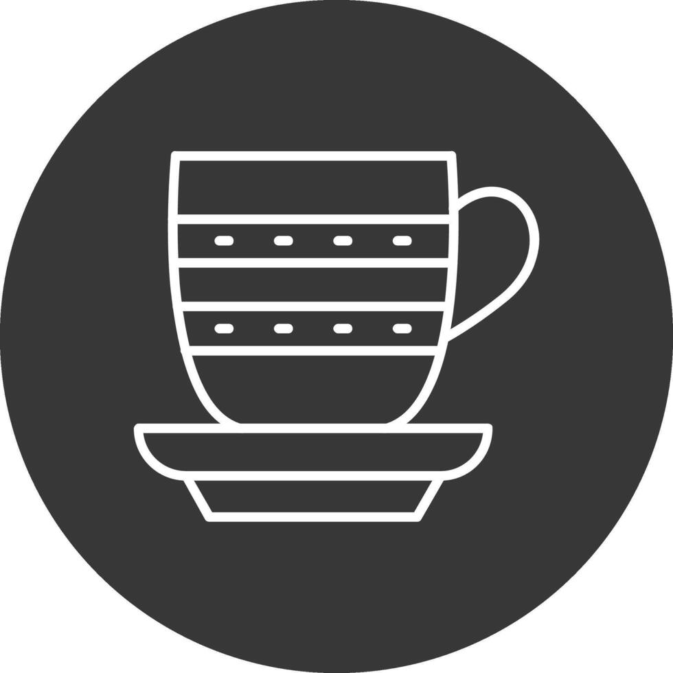 Tea Cup Line Inverted Icon Design vector