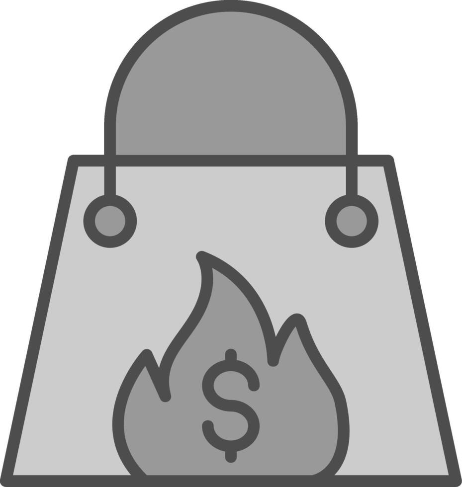 Hot Price Line Filled Greyscale Icon Design vector