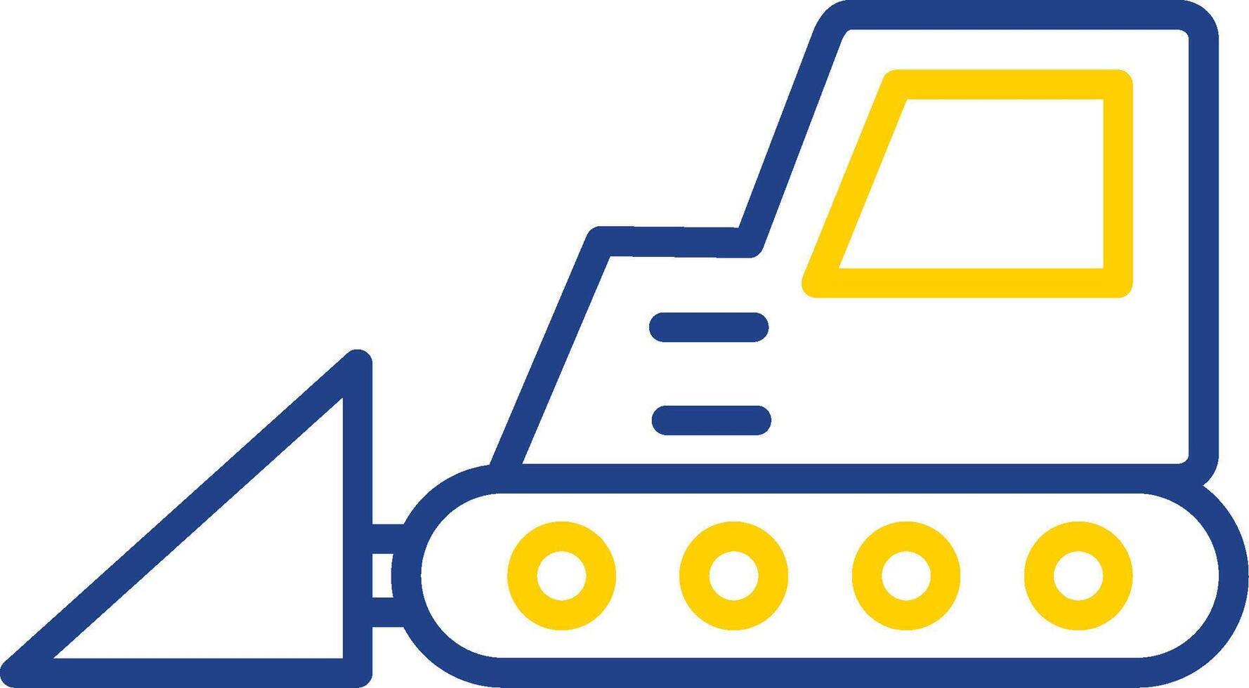 Bulldozer Line Two Colour Icon Design vector