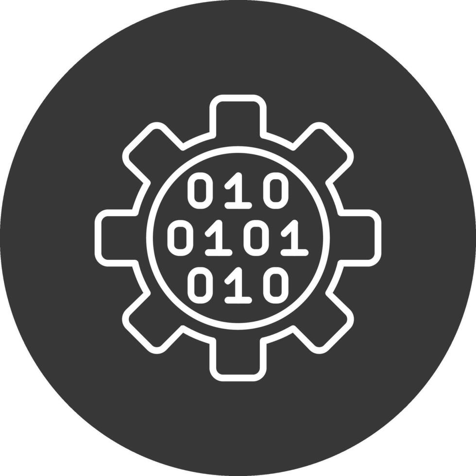 Gear Line Inverted Icon Design vector