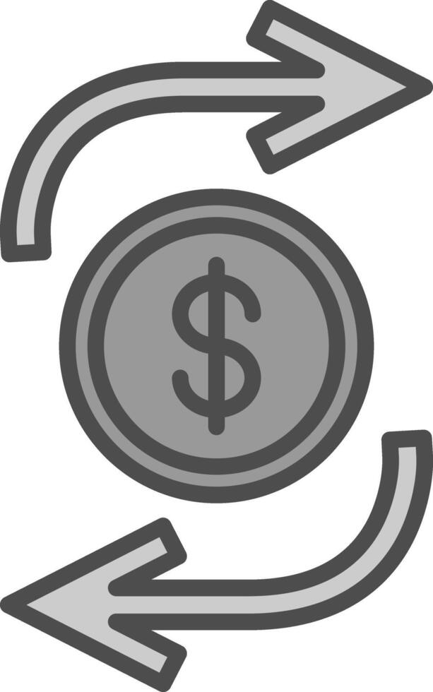 Funds Transfer Line Filled Greyscale Icon Design vector