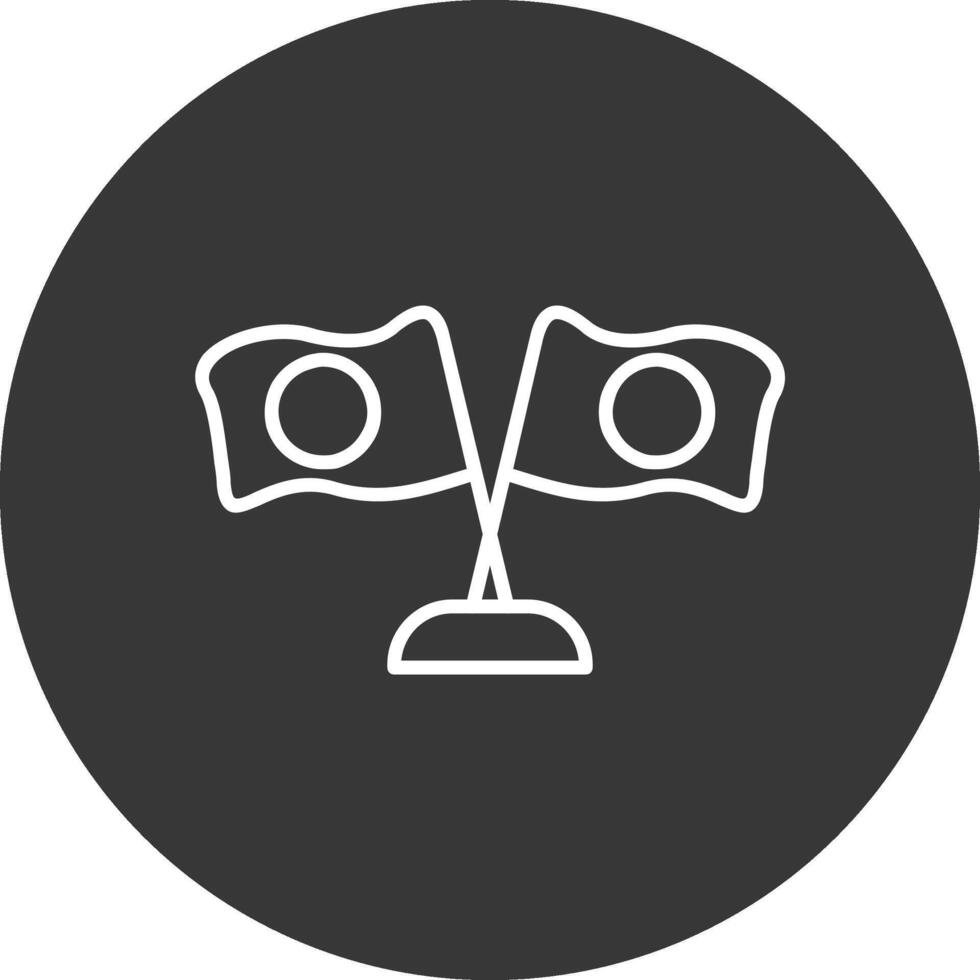 Flags Line Inverted Icon Design vector