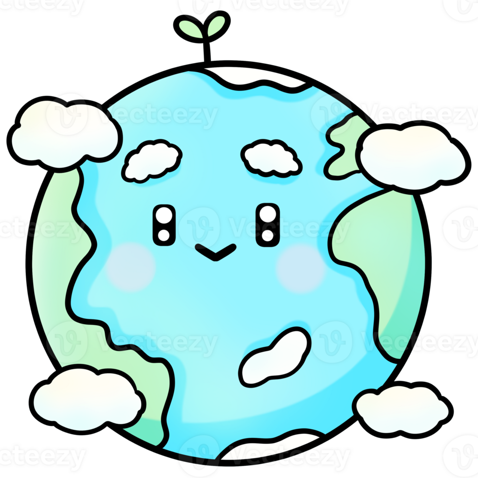 Earth globe world cartoon character mascot illustration earth day png