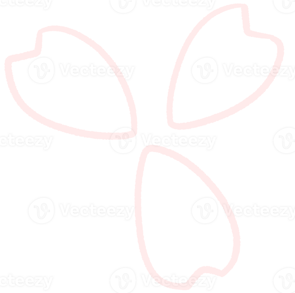 Cherry blossom lineart outline cartoon style hand drawn illustration sakura png