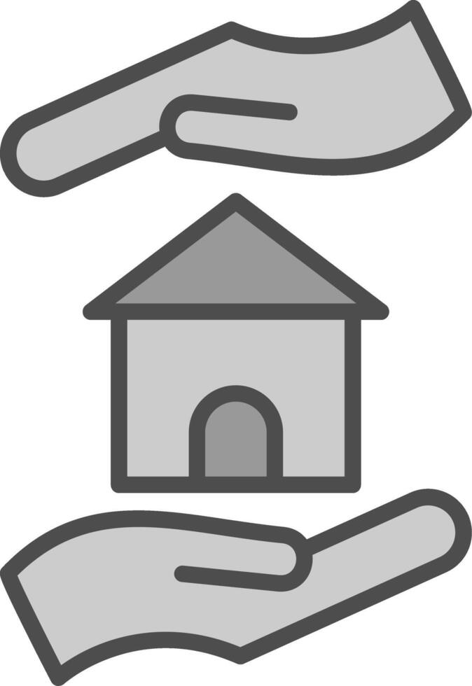 Home Insurance Line Filled Greyscale Icon Design vector