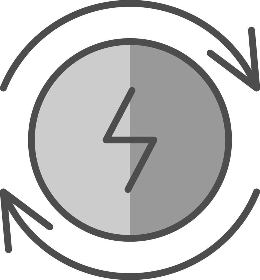 Electricity Line Filled Greyscale Icon Design vector