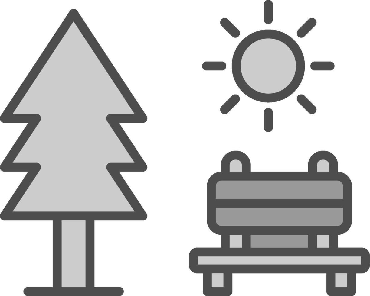 Park Line Filled Greyscale Icon Design vector