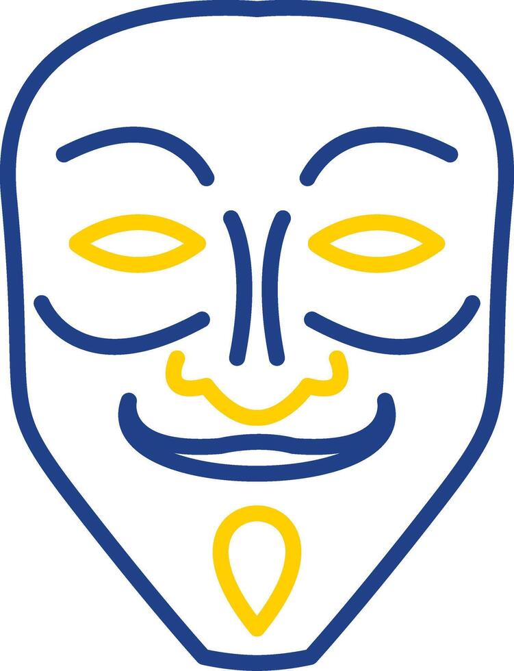 Mask Line Two Colour Icon Design vector