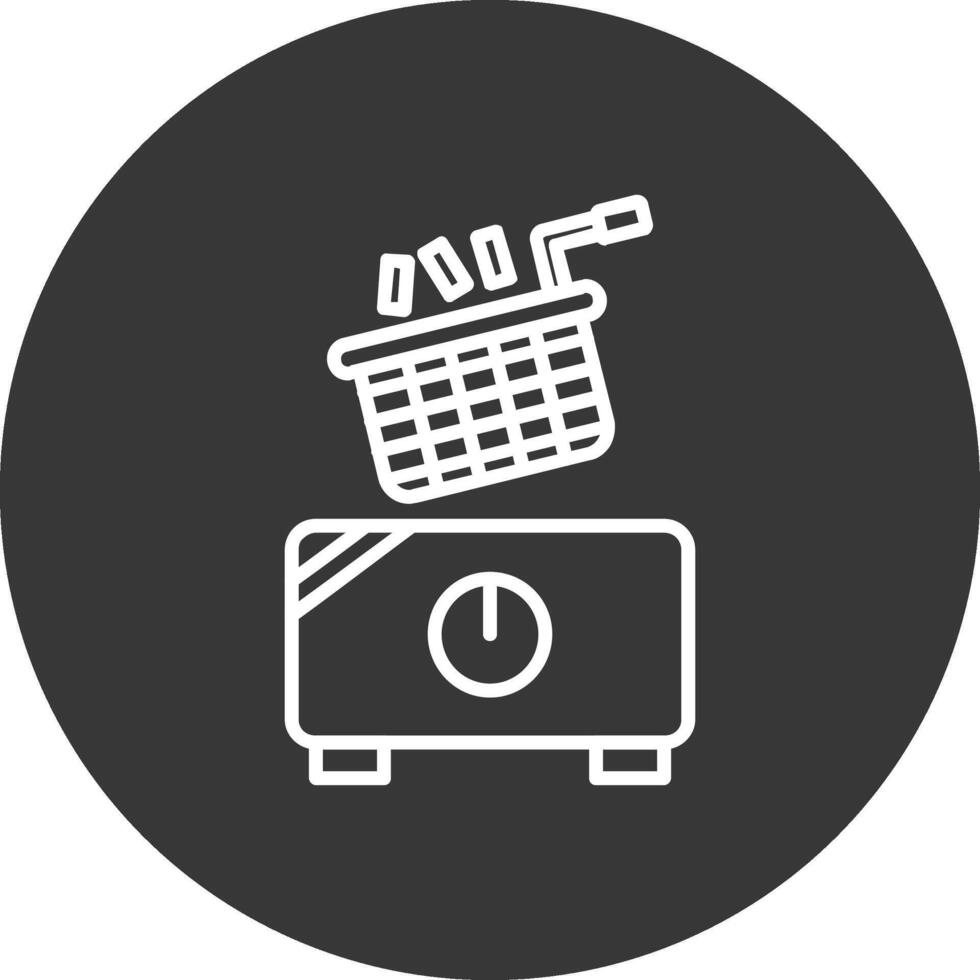 Electric Fryer Line Inverted Icon Design vector