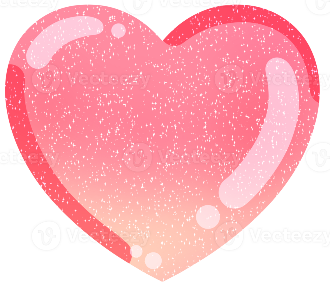 Strawberry pink hearts shape illustration hand drawn png