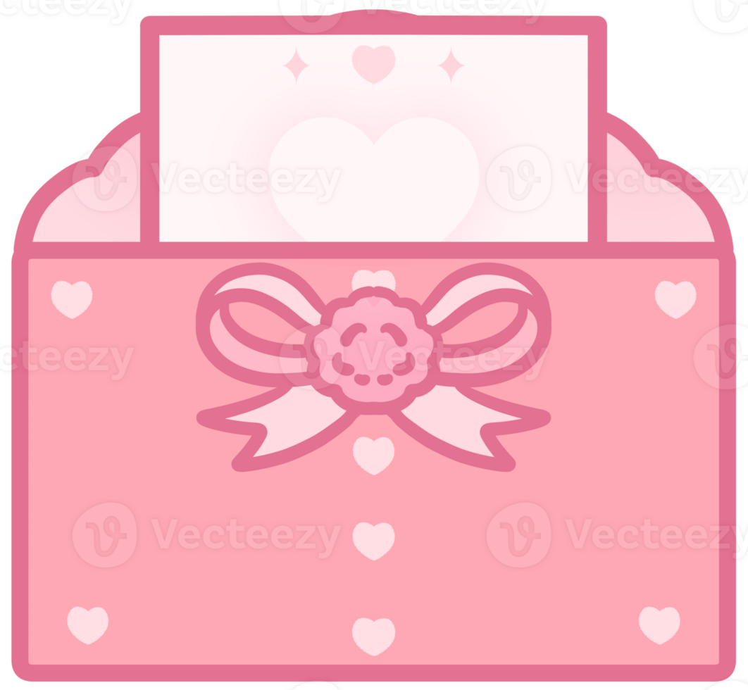 Love letter Mail cartoon style hand drawn illustration png