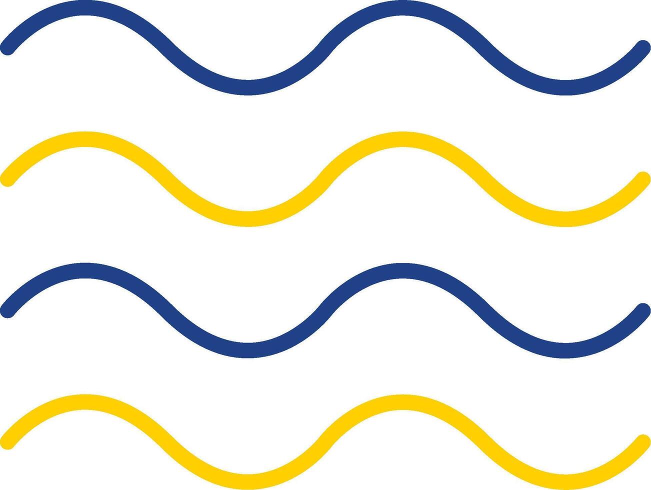 Waves Line Two Colour Icon Design vector