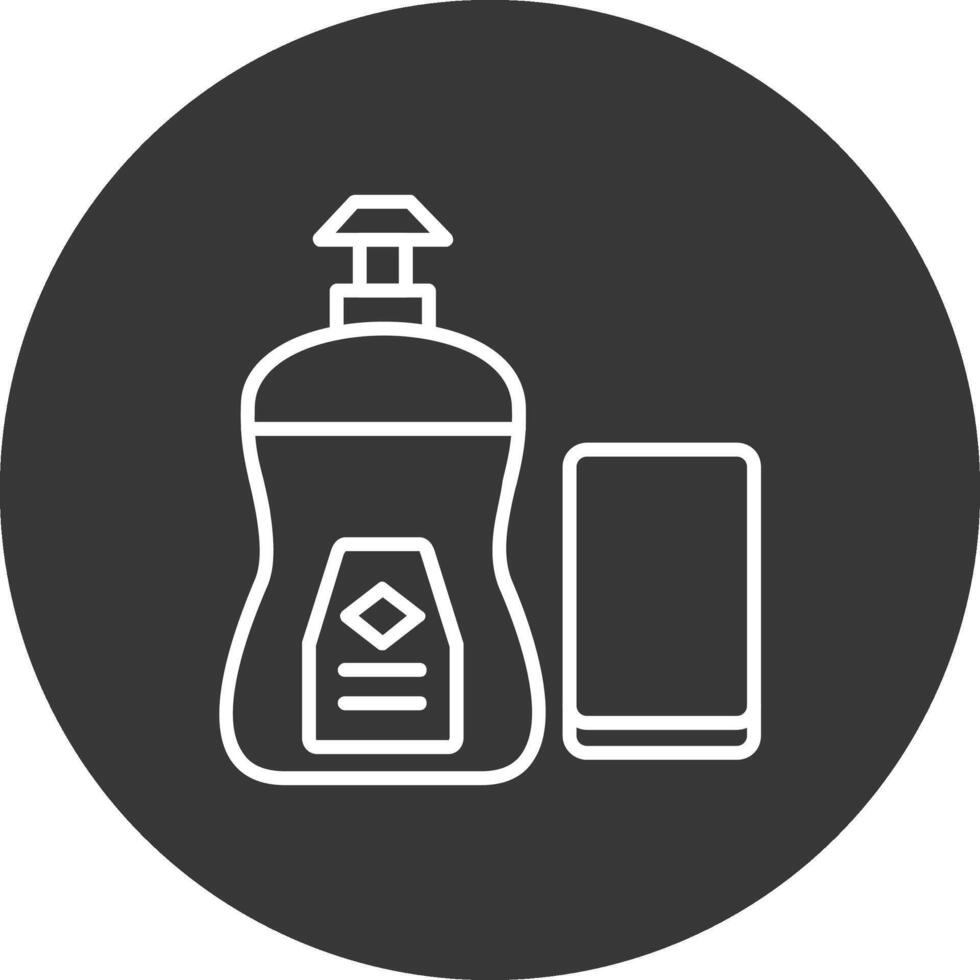 Dish Soap Line Inverted Icon Design vector