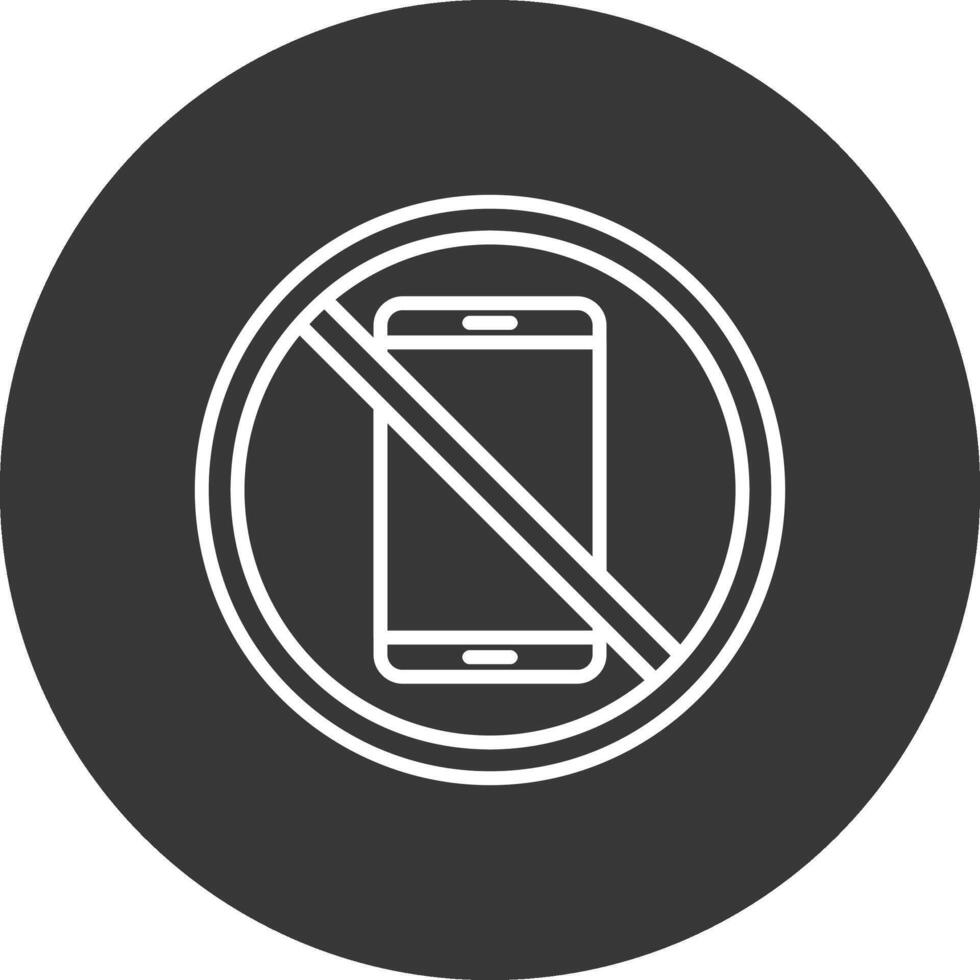 Prohibited Sign Line Inverted Icon Design vector