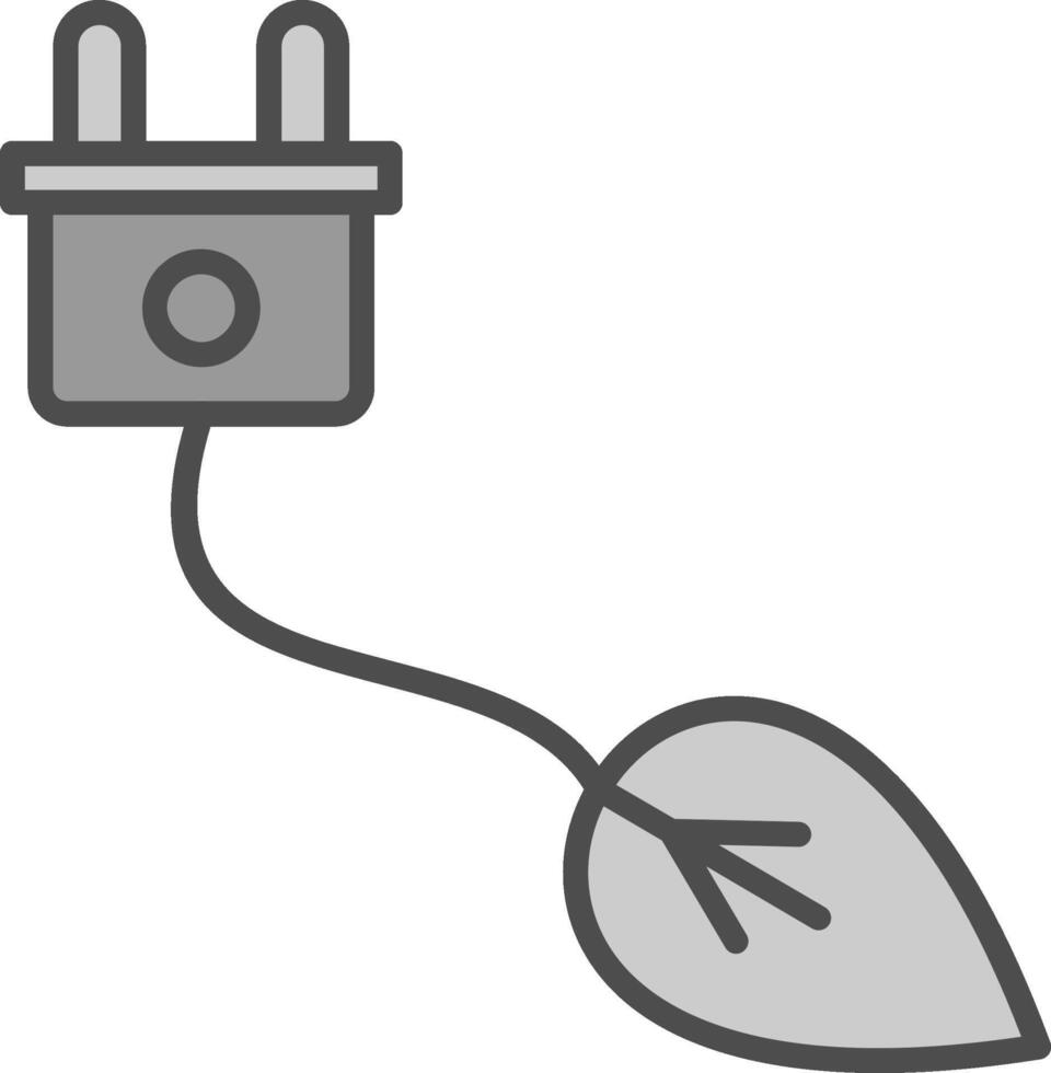 Eco Electricity Line Filled Greyscale Icon Design vector