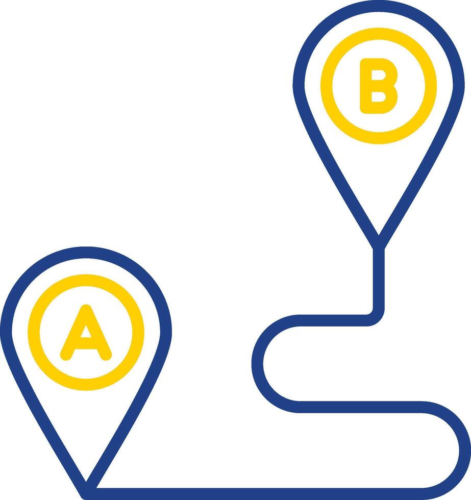 Route Planning Line Two Colour Icon Design vector