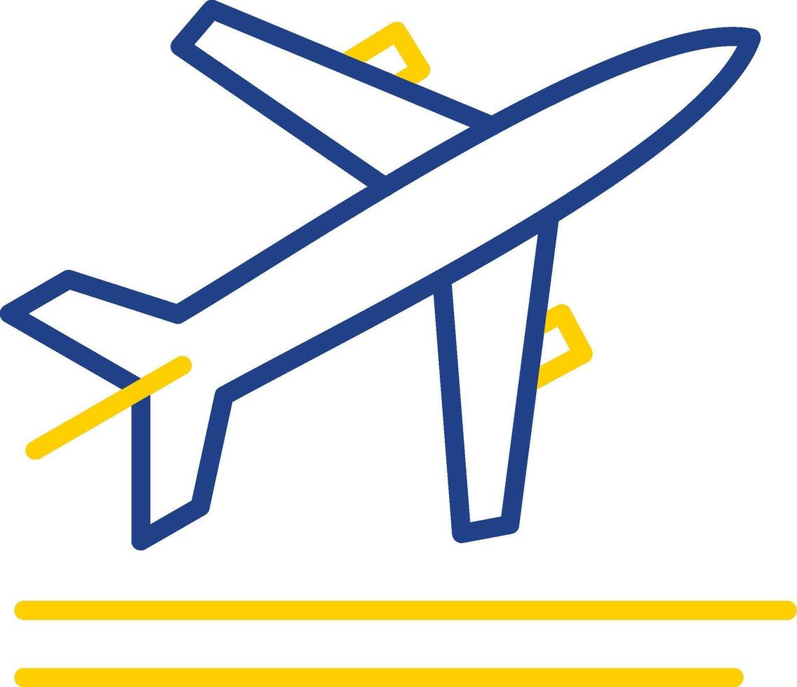 Take Off Line Two Colour Icon Design vector