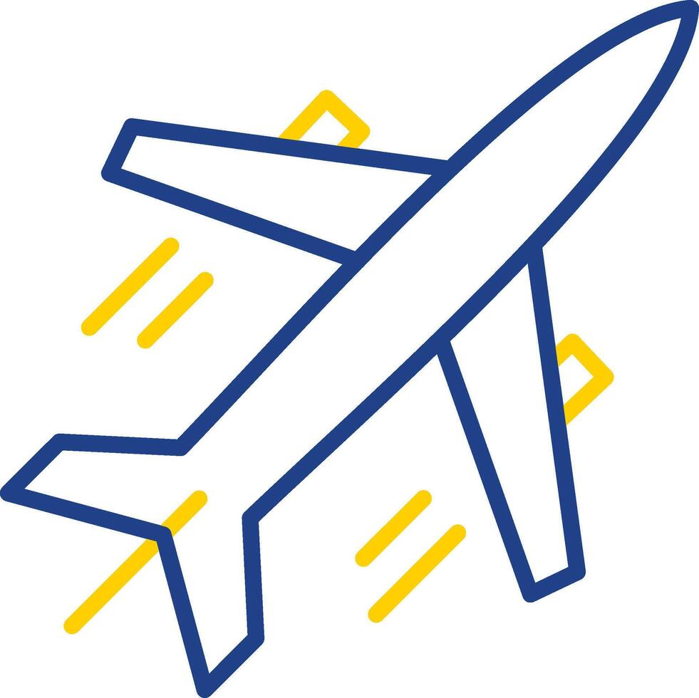 Plane Line Two Colour Icon Design vector