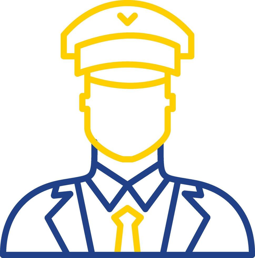Pilot Line Two Colour Icon Design vector