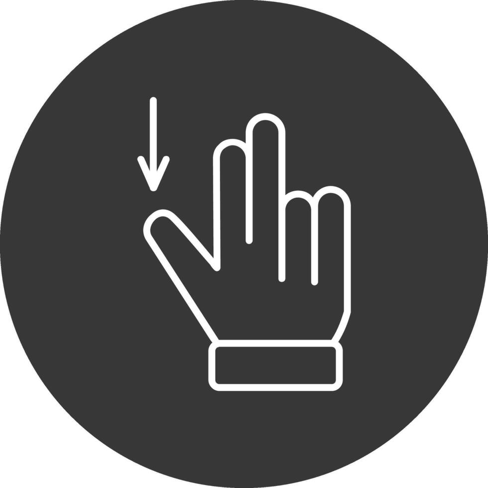 Two Fingers Drag Down Line Inverted Icon Design vector