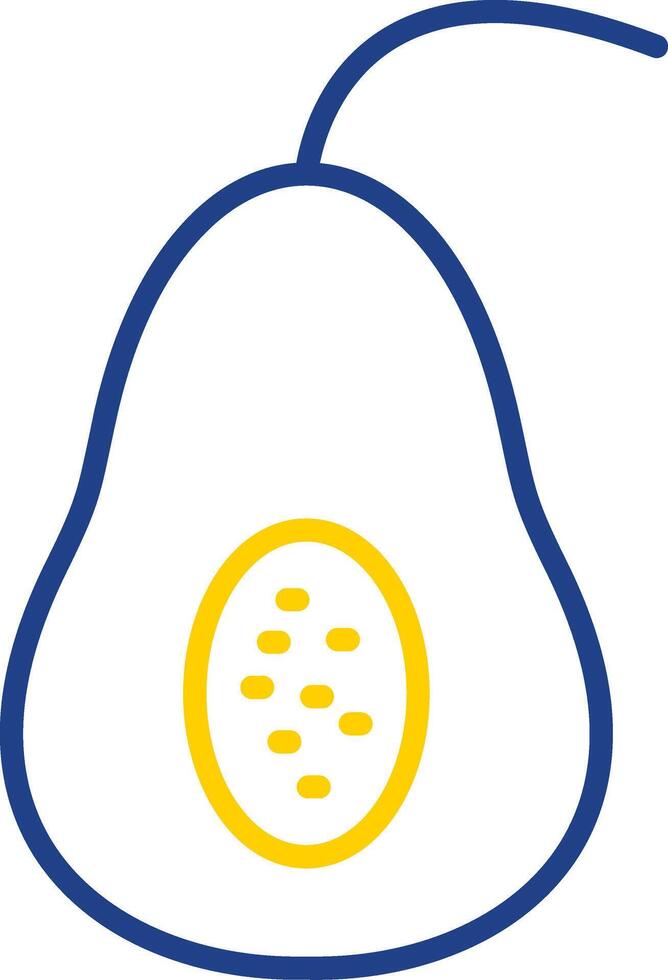 Papaya Line Two Colour Icon Design vector